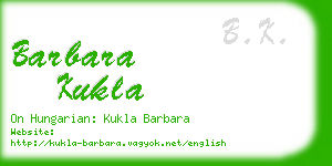 barbara kukla business card